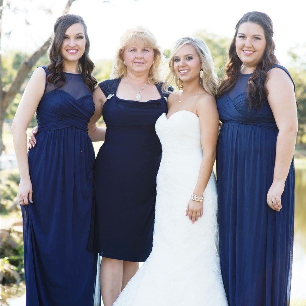 David’s bridal full length dress in Navy blue!